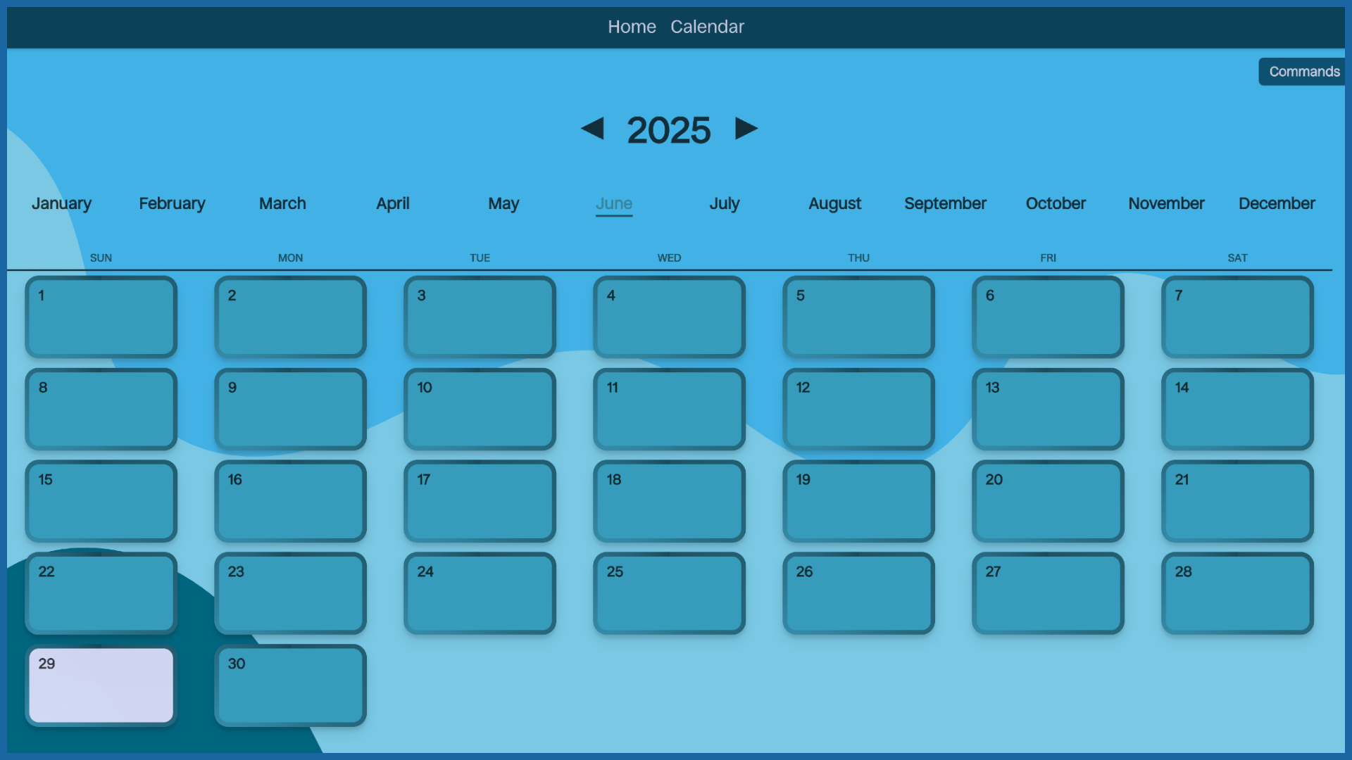 Calendar overview