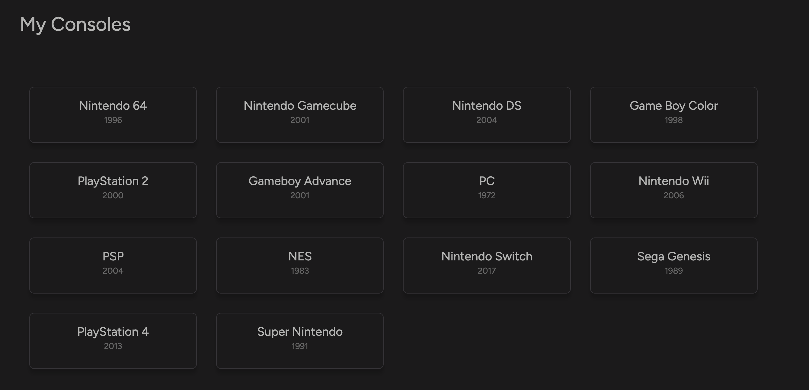 Consoles